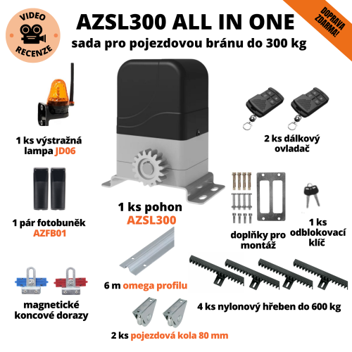 AZSL300 Pojezd All In One - sada pro pojezdovou bránu do 300 kg